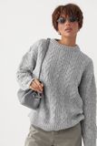 В'язана жіноча кофта в косички - сірий цвет, ONE SIZE (є розміри) 45190 фото
